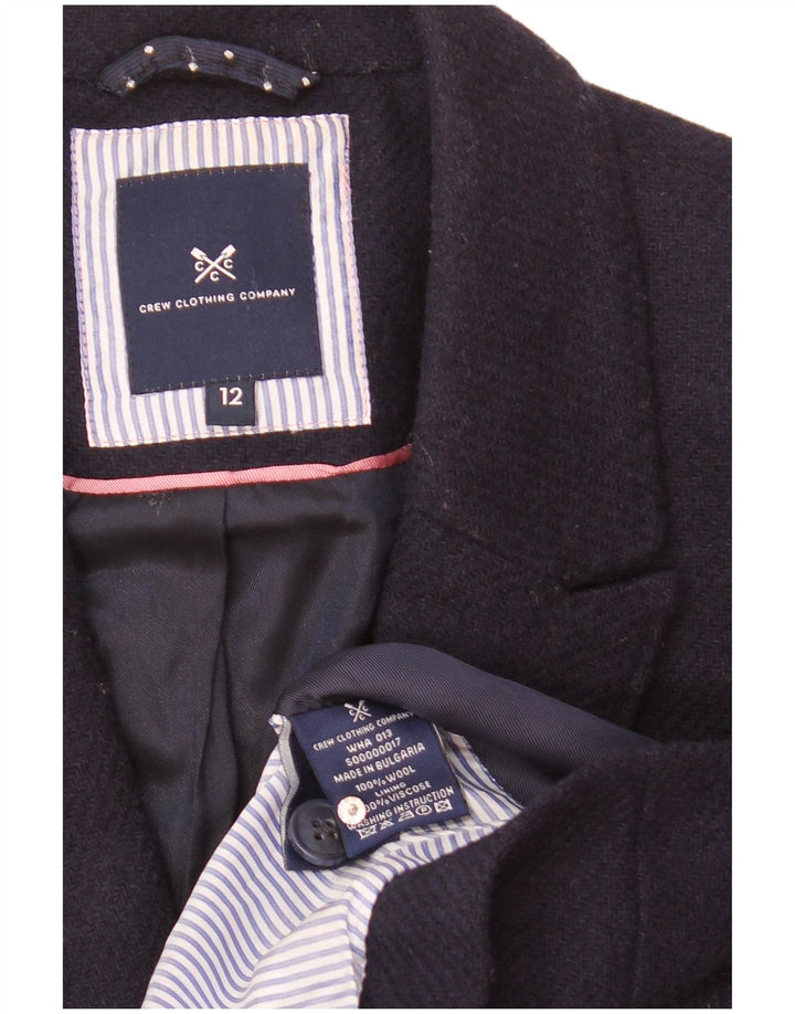 Crew Clothing Jachetă Blazer pentru femei cu 2 nasturi UK 12 Mediu Lână bleumarin
