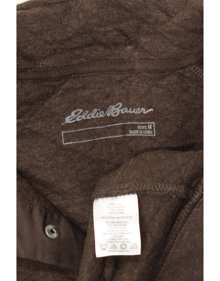 EDDIE BAUER Hanorac pentru bărbați cu gât cu nasturi Pulover din bumbac maro mediu
