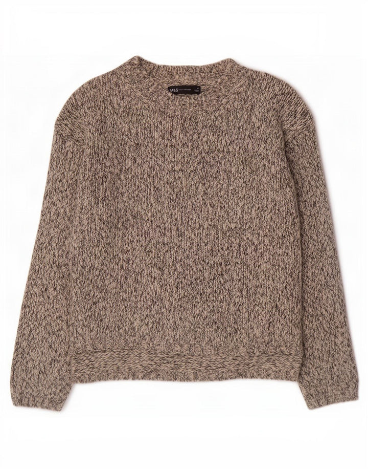 Pulover pentru femei Marks & Spencer cu gât de barcă UK 14 Medium Gri Pete