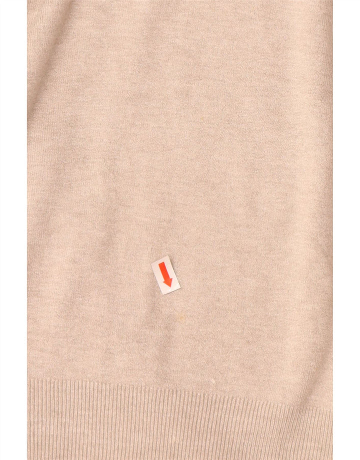 Pulover cu decolteu în V ZARA pentru femei UK 12 Bej mediu