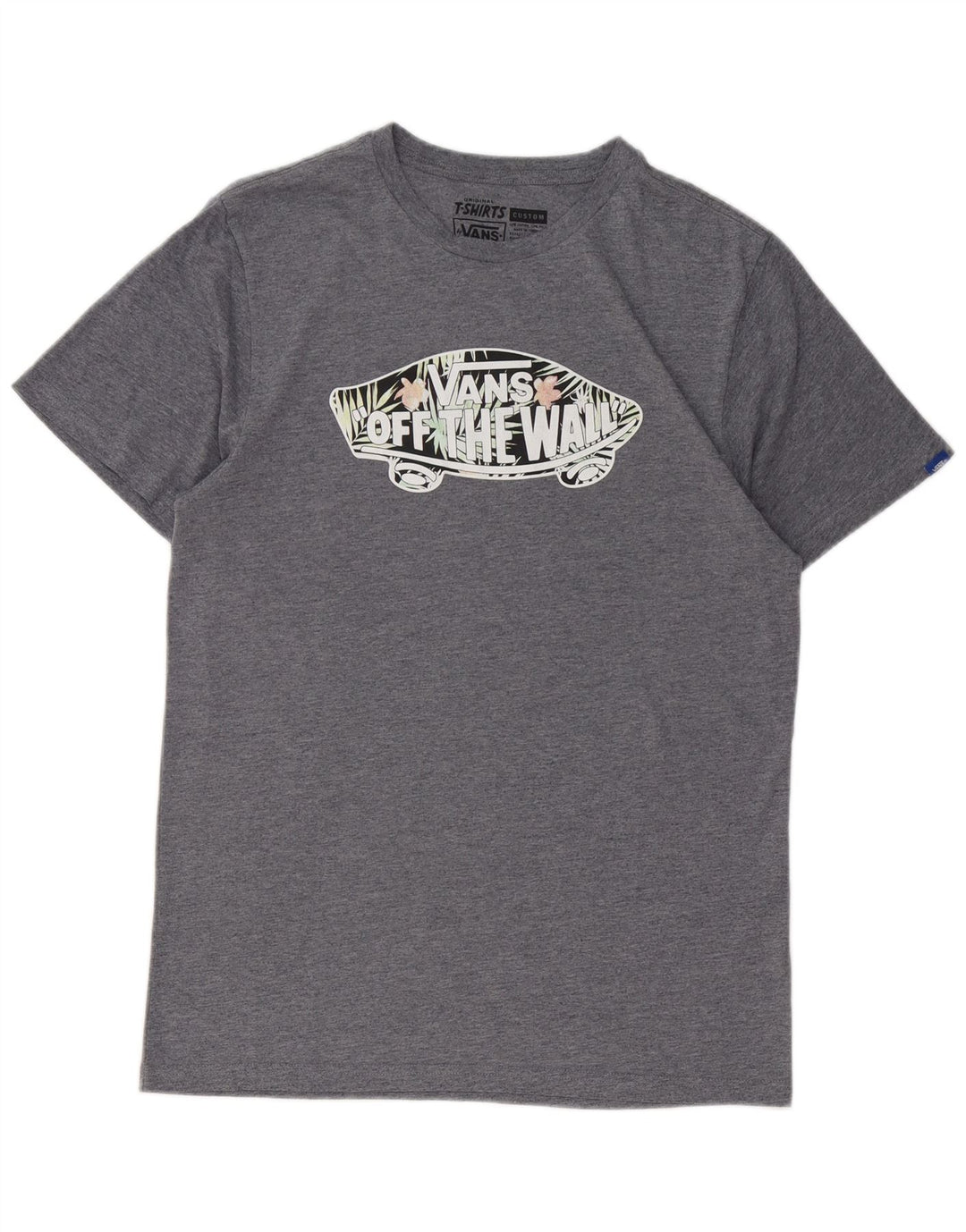 Tricou grafic Vans pentru bărbați Top din bumbac cu pete gri mediu