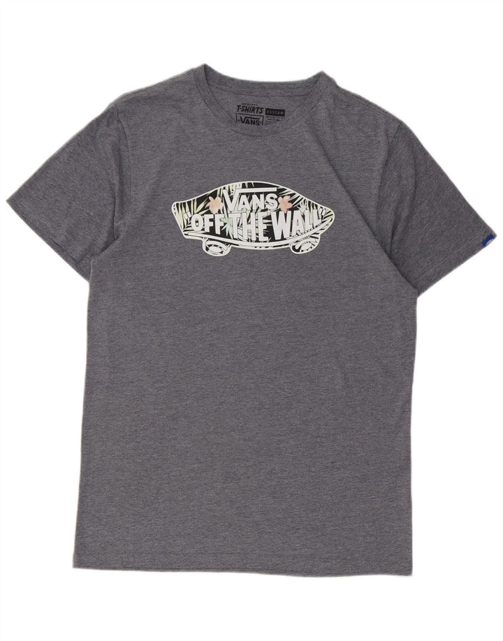 Tricou grafic Vans pentru bărbați Top din bumbac cu pete gri mediu