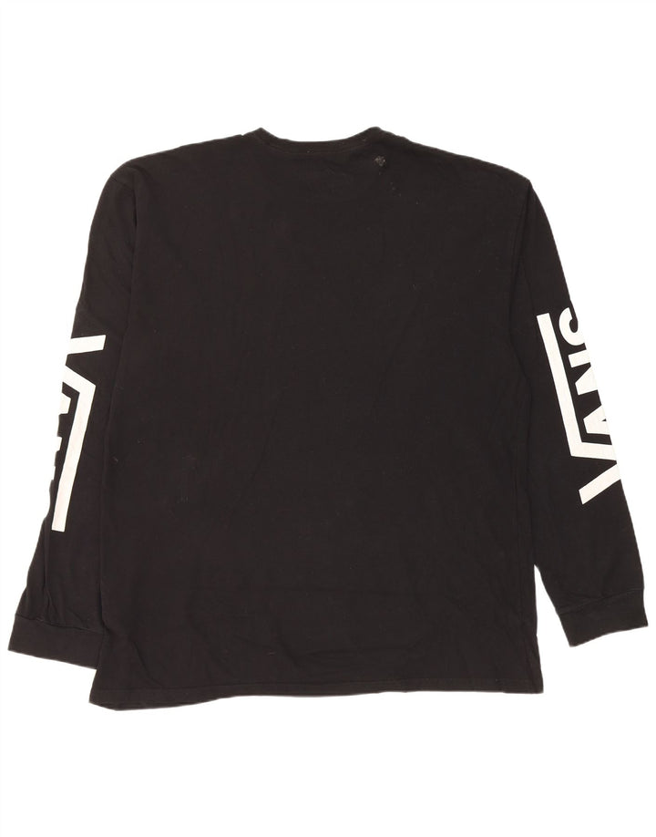 Top grafic Vans cu mânecă lungă XL, bumbac negru