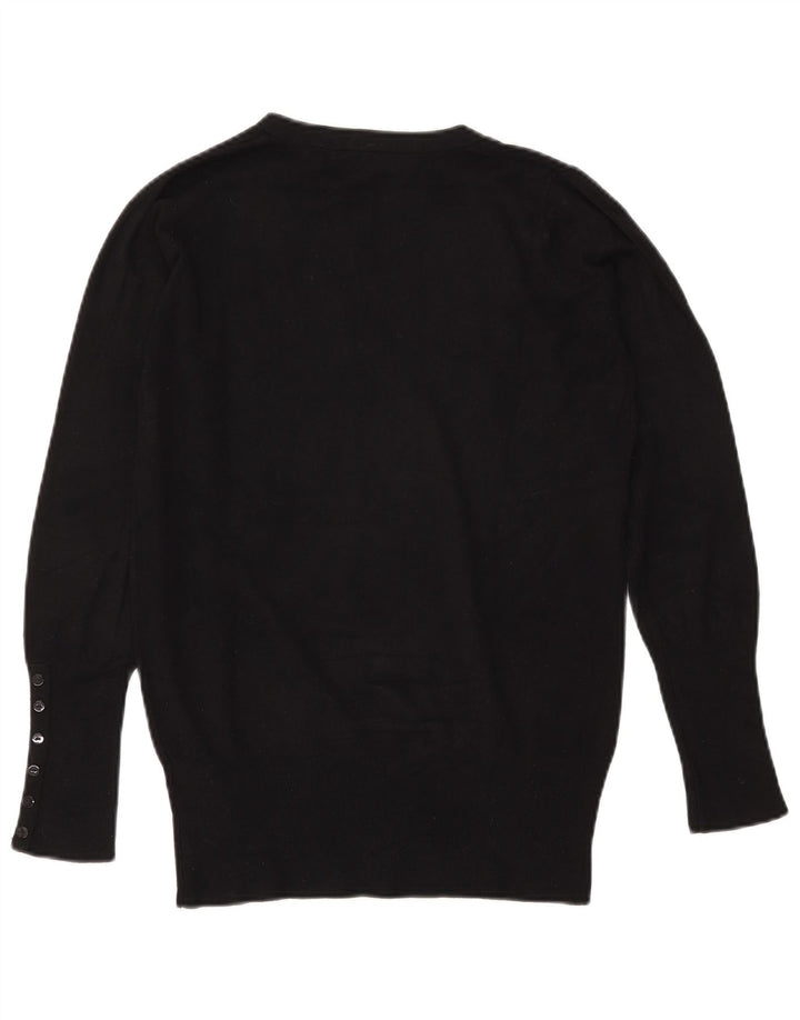 Pulover cu decolteu în V Zara pentru femei UK 14, raion mediu negru