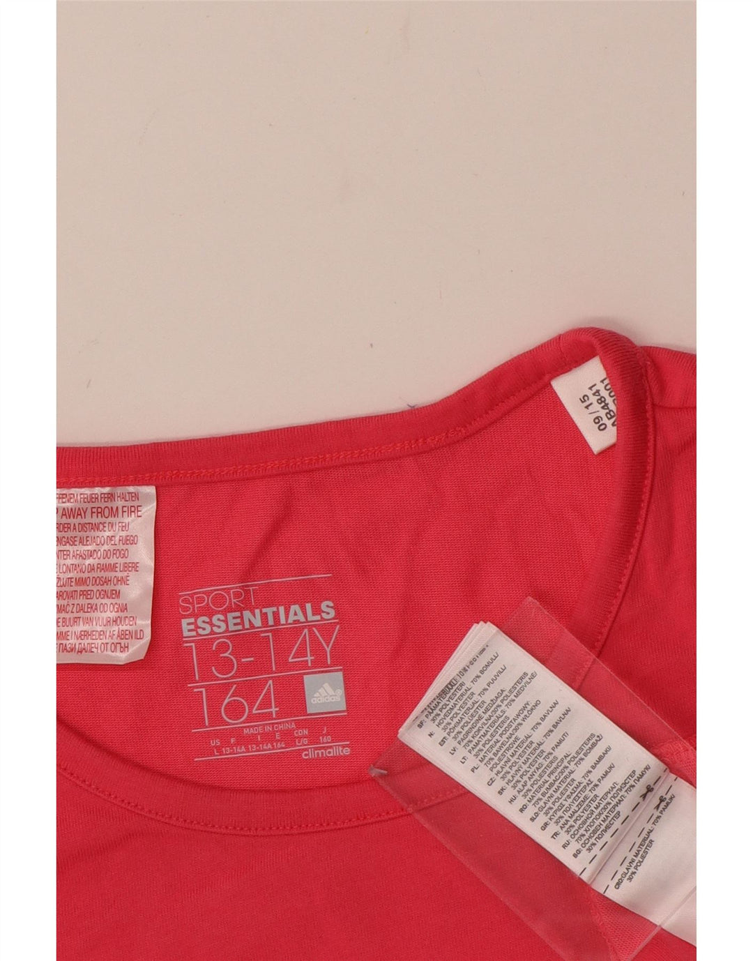 Tricou cu grafic Climalite ADIDAS Fete Top 13-14 Ani Roz Bumbac