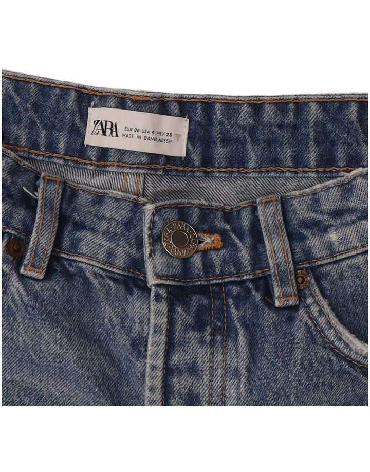Pantaloni scurți din denim pentru femei Zara EU 36 XS W26 Albastru