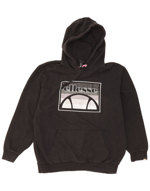Pulover cu glugă supradimensionat pentru femei Ellesse, UK 16, mare, negru, bumbac