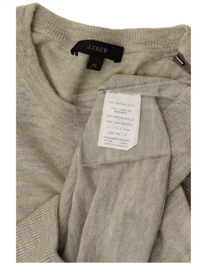 J. CREW Pulover pentru damă cu gât de barcă UK 10 Mic din lână merinos gri