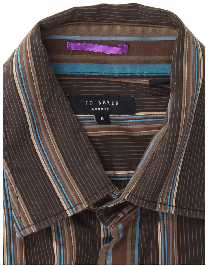 Cămașă pentru bărbați Ted Baker Mărimea 5 XL Maro cu dungi