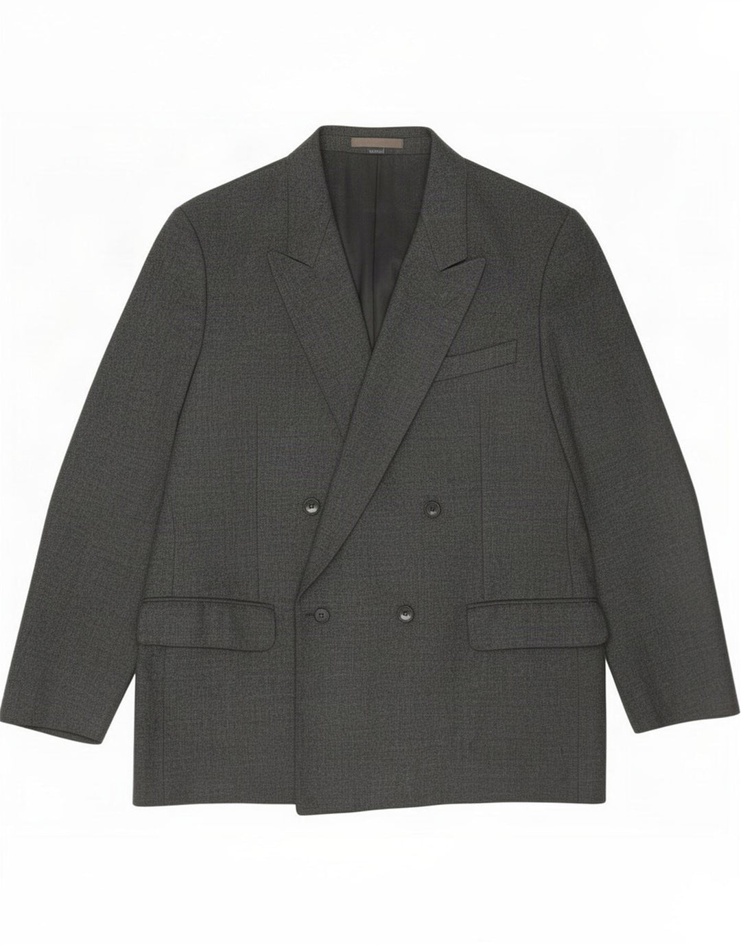 Vintage Mens Double Breasted Blazer Jacket IT 54 2XL Gri Wool Virgin