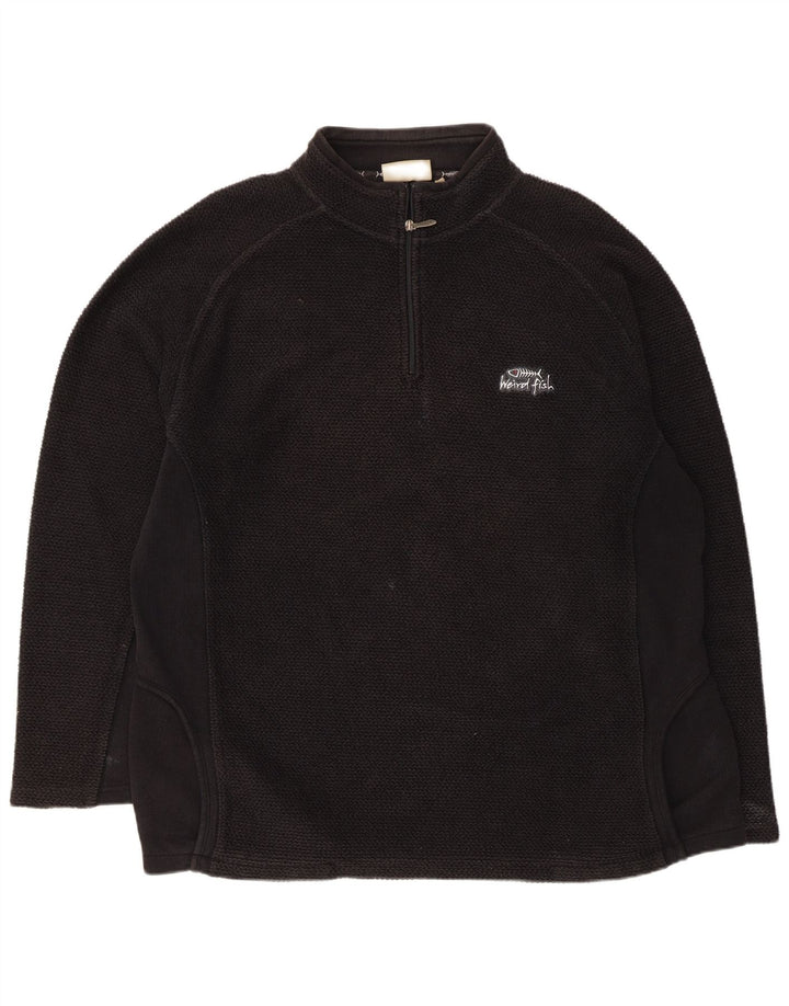 Hanorac pentru bărbați Weird Fish, cu fermoar, cu gât, XL, bumbac negru