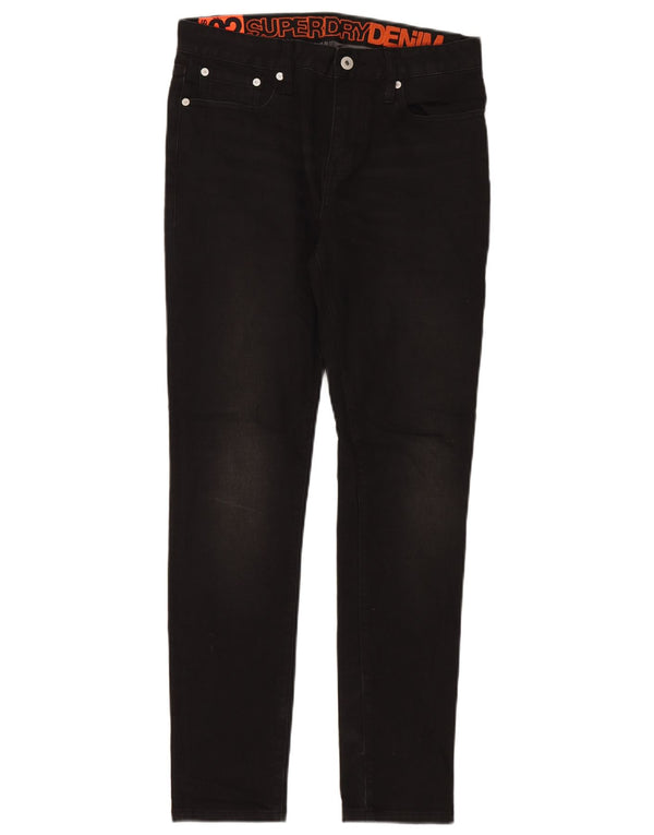 Blugi skinny distressed pentru bărbați Superdry W30 L32 bumbac negru