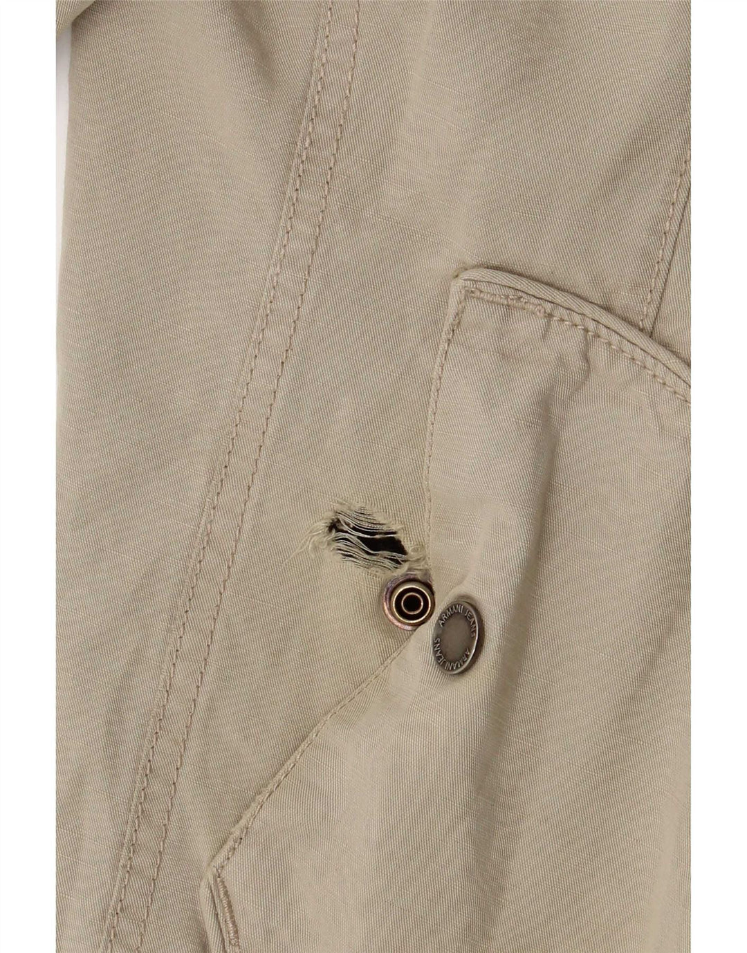 Jachetă bomber cu glugă pentru bărbați Armani Jeans EU 50 bumbac mediu bej