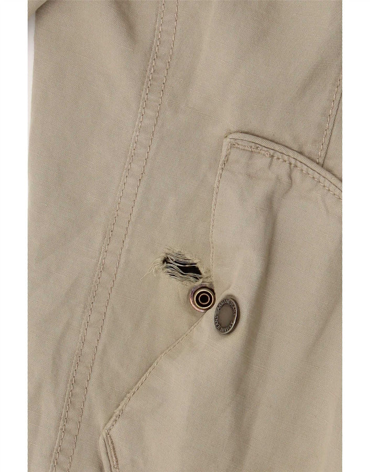 Jachetă bomber cu glugă pentru bărbați Armani Jeans EU 50 bumbac mediu bej
