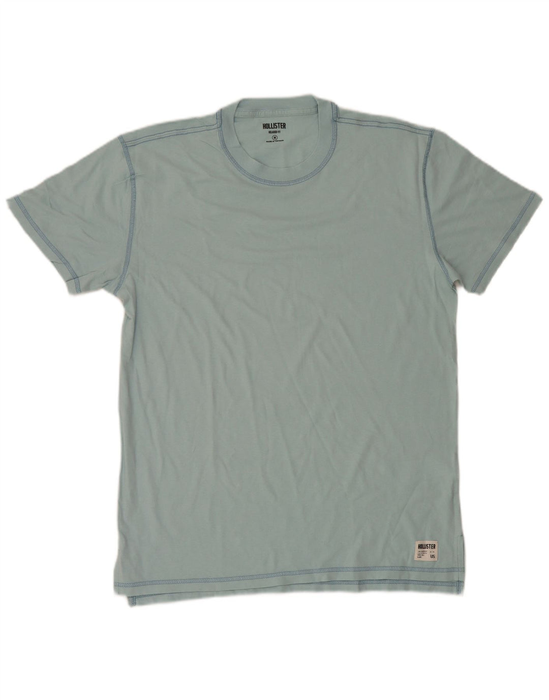 Tricou pentru bărbați Hollister Top Medium Blue Bumbac