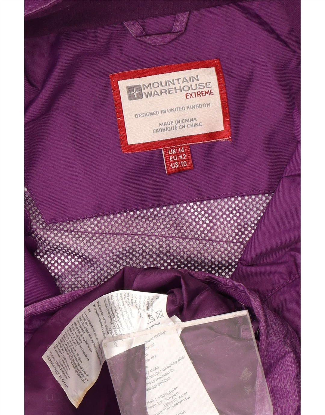 MOUNTAIN WAREHOUSE Jachetă de ploaie pentru femei UK 14 Medium Purple Colorblock