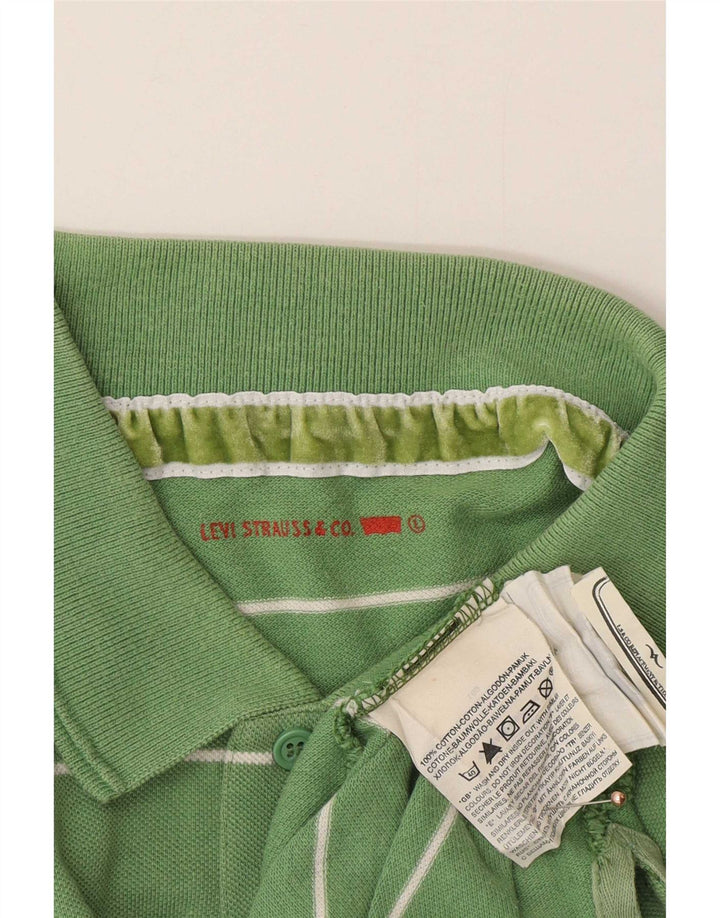 Tricou polo cu grafic pentru bărbați Levi's, bumbac cu dungi verzi mari