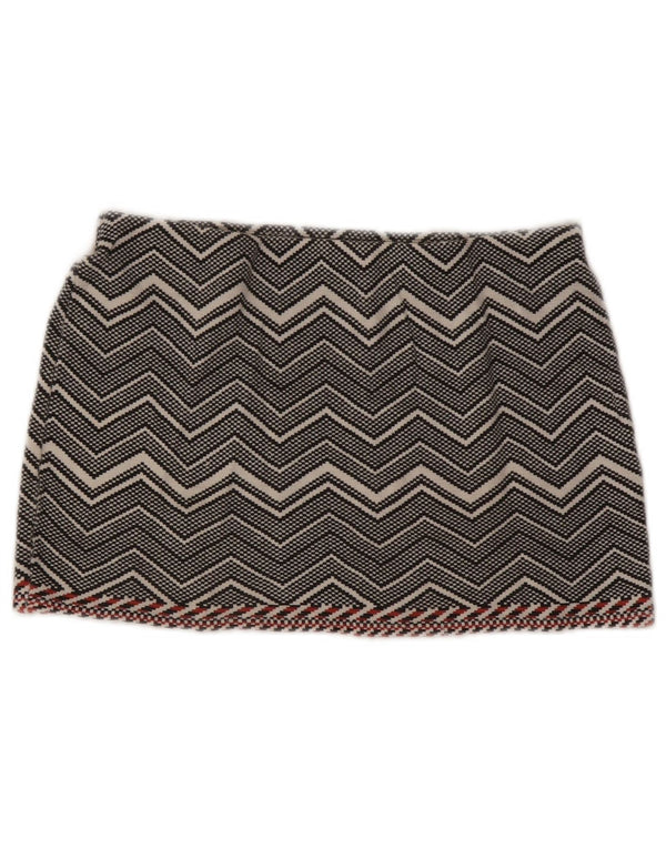 Fusta Mini Trafaluc pentru Femei Zara Medium W28 Gri Chevron
