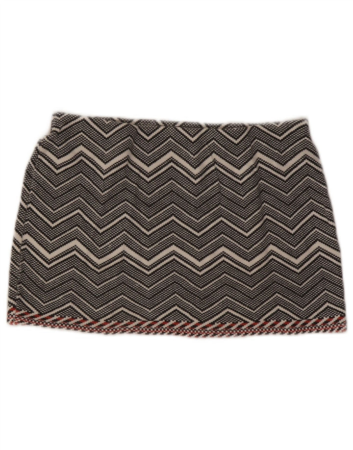 Fusta Mini Trafaluc pentru Femei Zara Medium W28 Gri Chevron