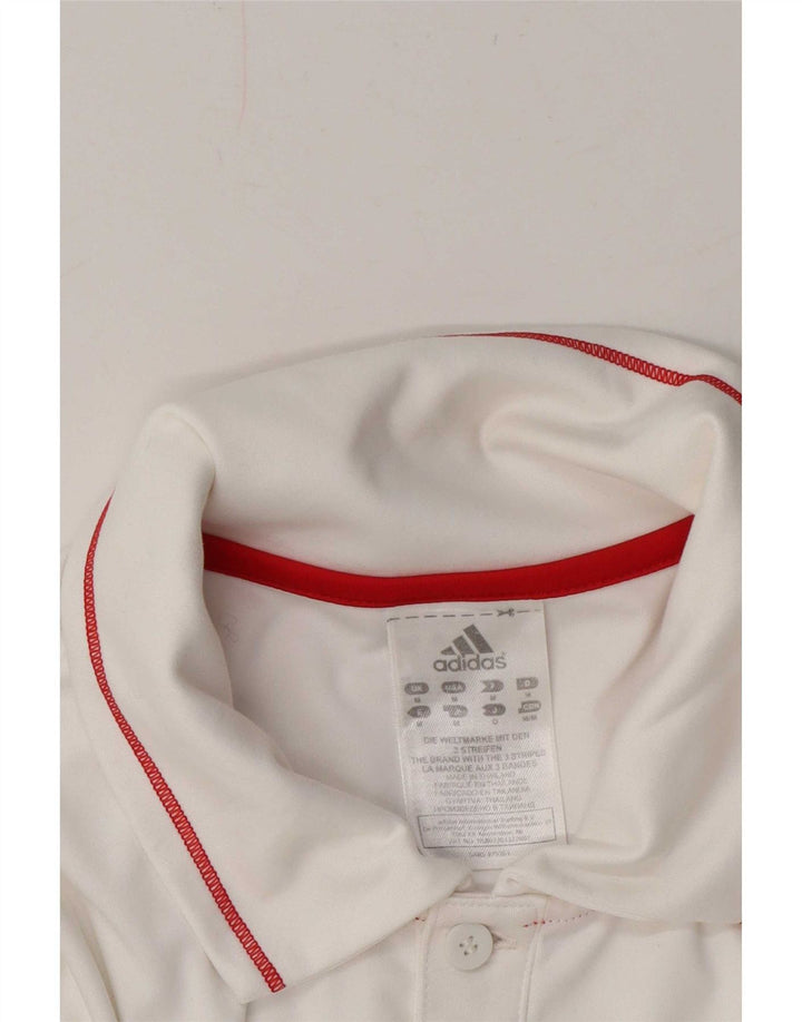 Tricou polo Adidas pentru bărbați, poliester alb mediu