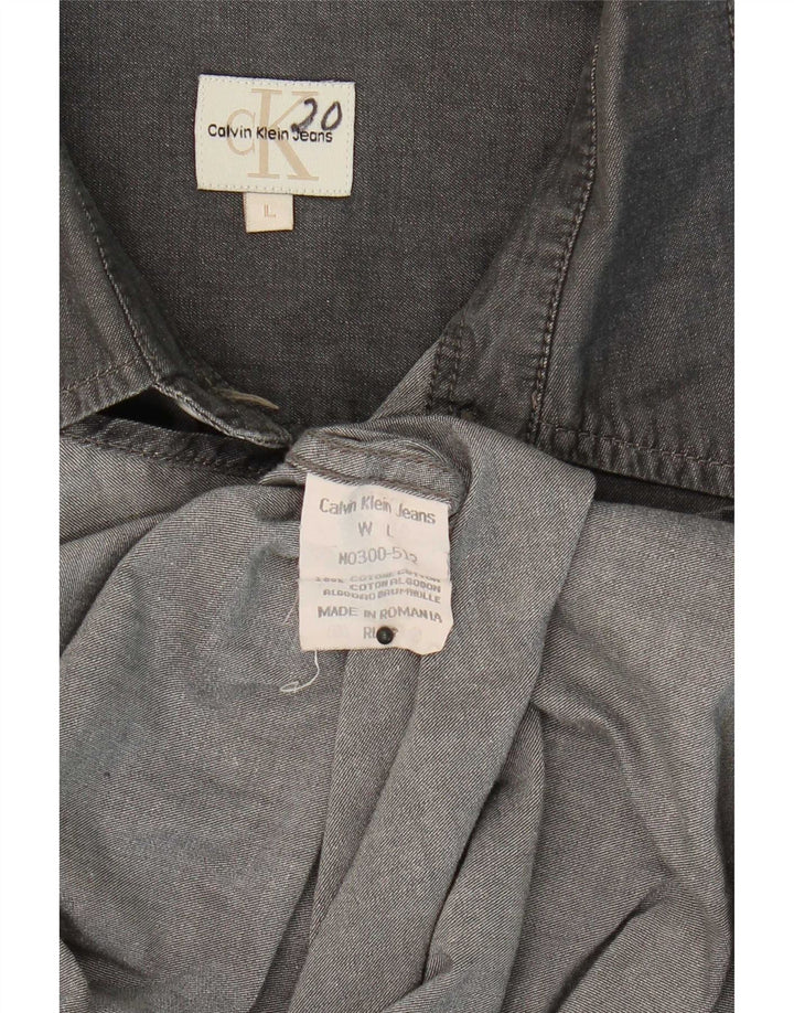 Cămașă pentru bărbați Calvin Klein Jeans, bumbac gri mare