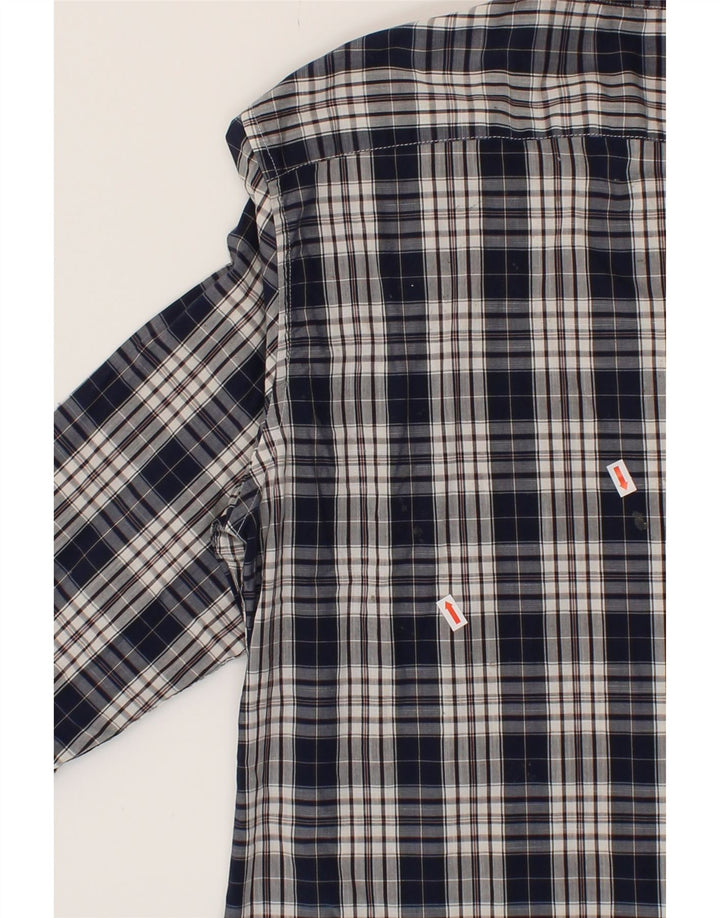 FRENCH CONNECTION Mens Shirt Large Navy Blue Check Cotton Vintage French Connection and Second-Hand French Connection from Messina Hembry 