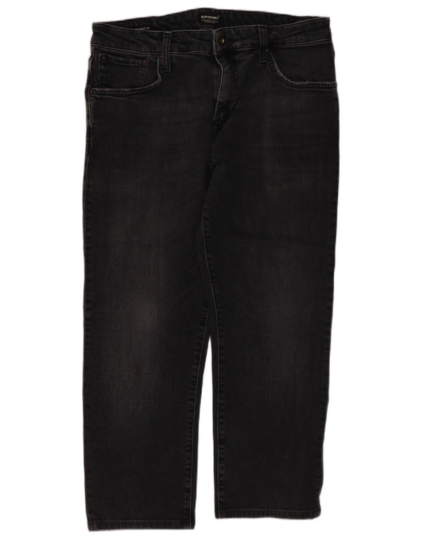 Blugi tăiați pentru bărbați Superdry W34 L24 bumbac negru