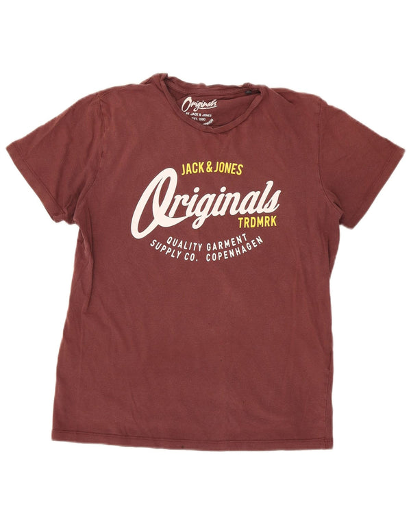 Tricou cu grafic Jack & Jones pentru bărbați Top Medium Burgundy Bumbac