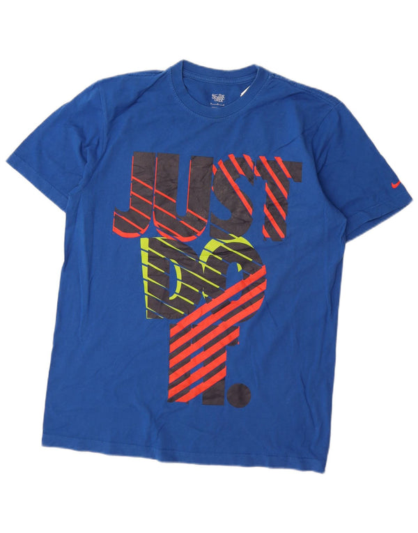 Tricou grafic Nike pentru bărbați Top din bumbac albastru mediu