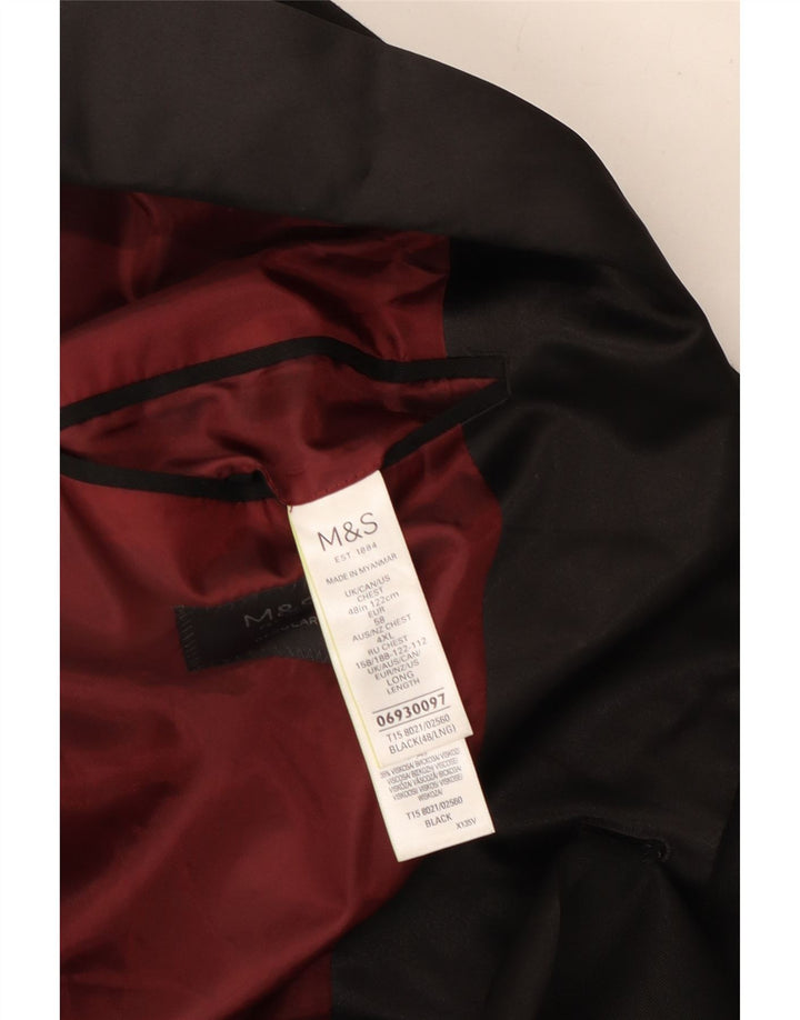 Jachetă pentru bărbați Marks & Spencer, cu 2 nasturi, cu ajustare normală, UK 48 2XL Negru