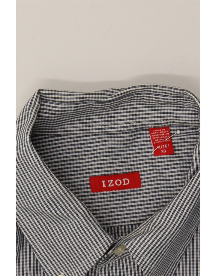 IZOD Mens Shirt XL Grey Check Cotton Vintage Izod and Second-Hand Izod from Messina Hembry 