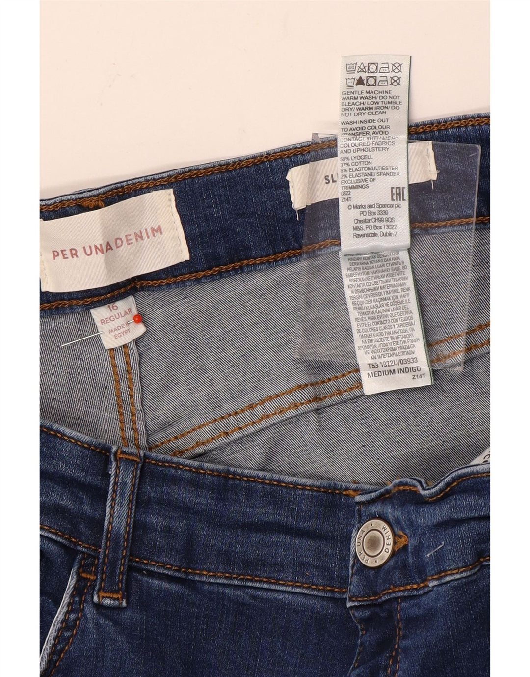 Marks & Spencer blugi evazați crop pentru femei UK 16 mare W32 L25 albastru