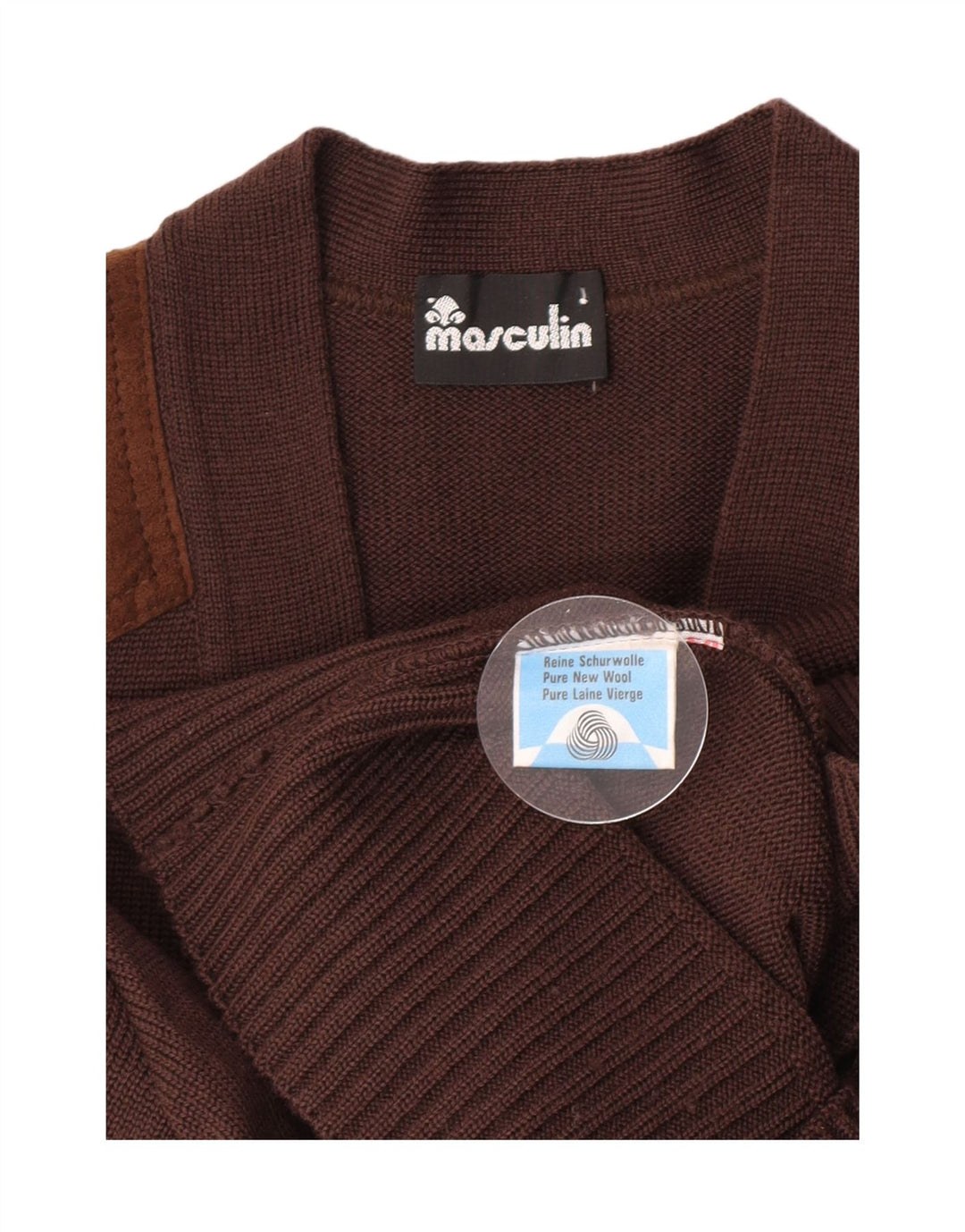 Masculin Pulover Cardigan Bărbați Mic Maro Lână Nouă