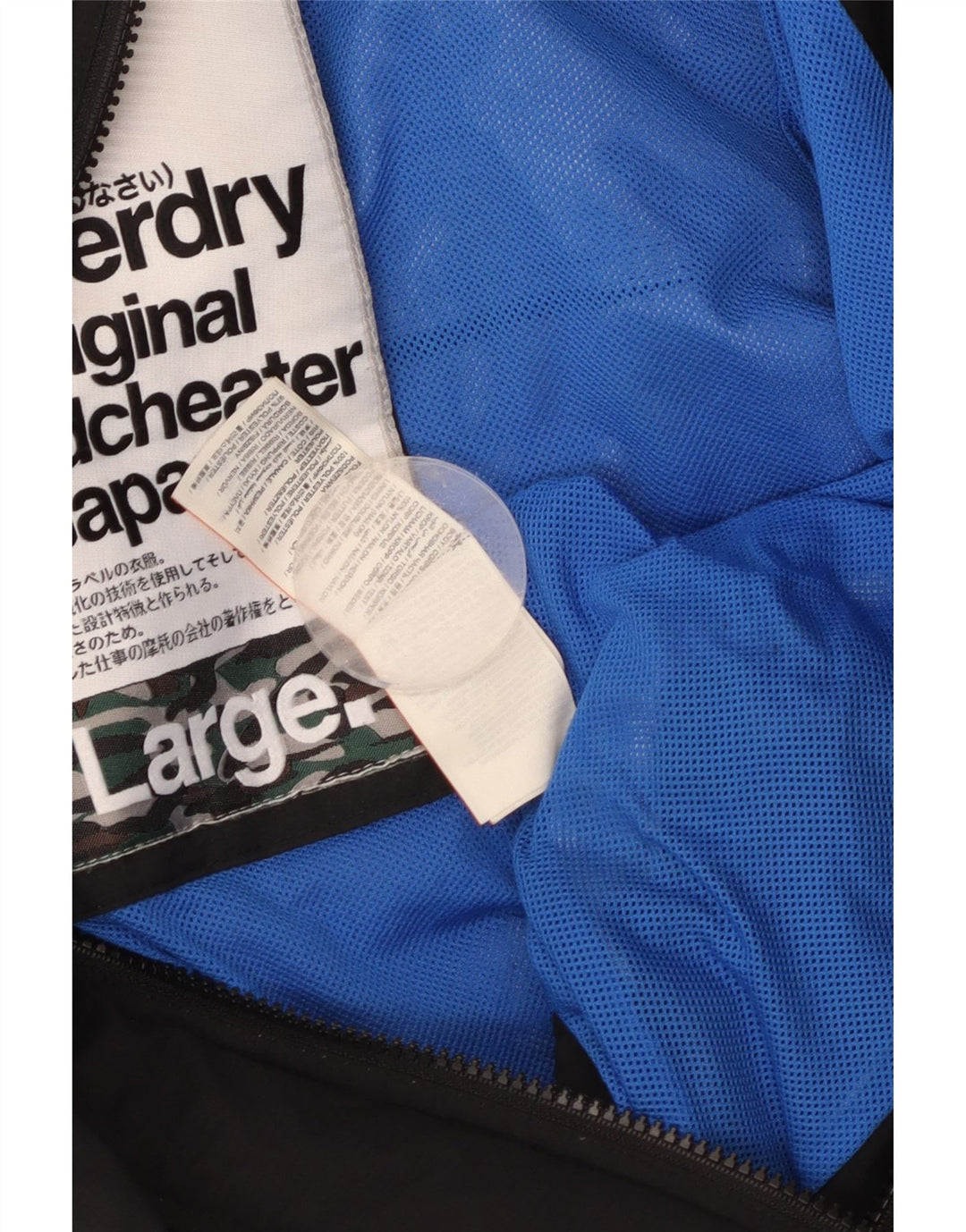 Jachetă de ploaie The Windcheater Graphic pentru femei Superdry UK 16 Large Black