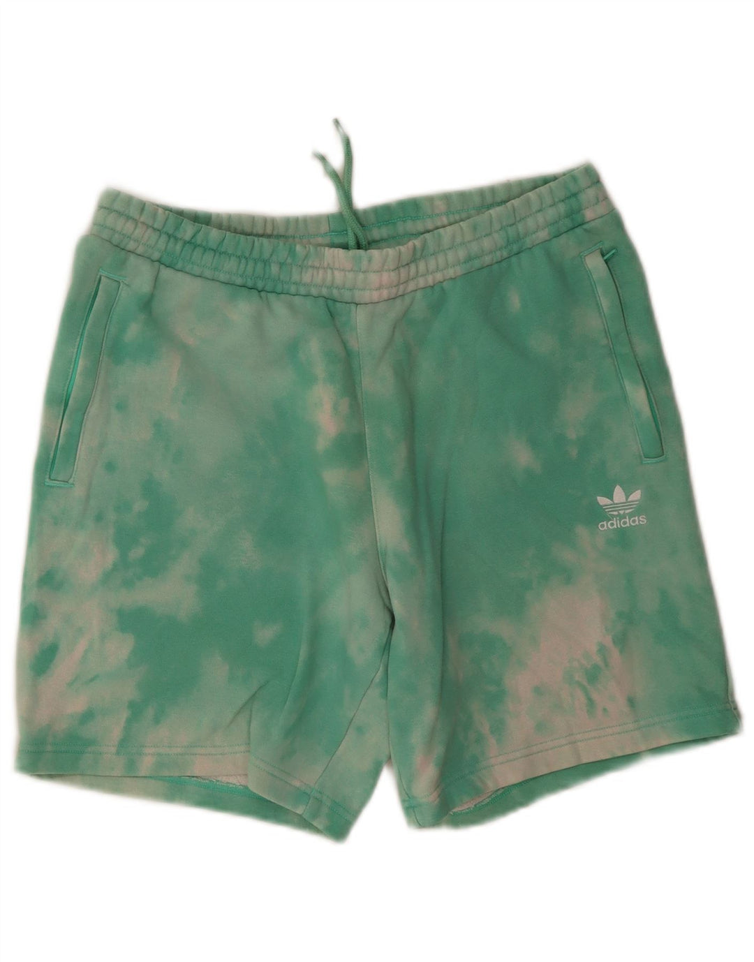 Pantaloni scurți sport adidas pentru bărbați, bumbac verde mediu Tie Dye