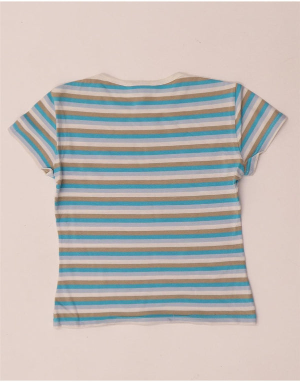 Tricou crop Lacoste pentru femei Top Marimea 38 Bumbac cu dungi multicolore mediu