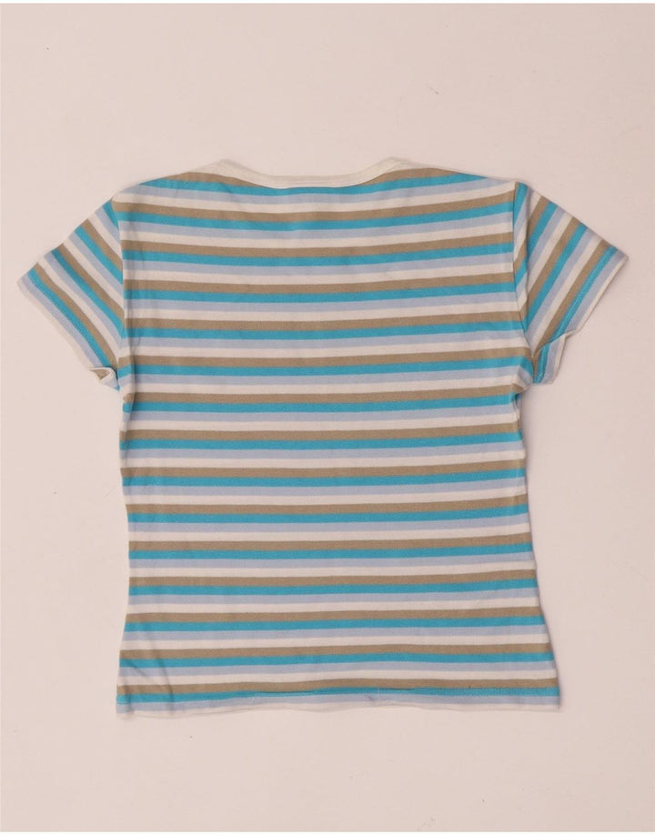Tricou crop Lacoste pentru femei Top Marimea 38 Bumbac cu dungi multicolore mediu