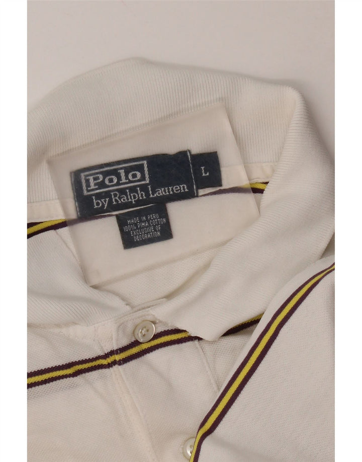 Cămașă polo Polo Ralph Lauren pentru bărbați, bumbac cu dungi albe mari