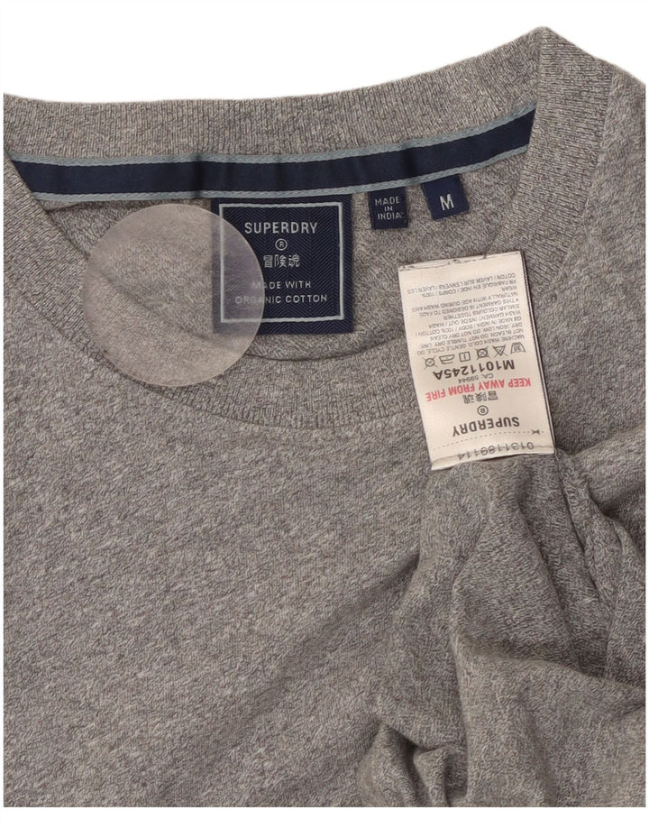 SUPERDRY Tricou Femei Top UK 12 Medium Gri Bumbac