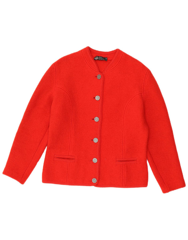 Pulover cardigan Vintage pentru femei IT 42 Lână virgină roșie medie