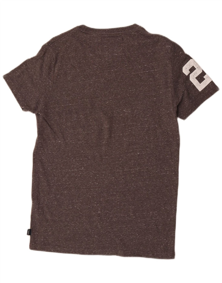 Tricou grafic pentru bărbați Superdry Top din bumbac cu pete gri mediu