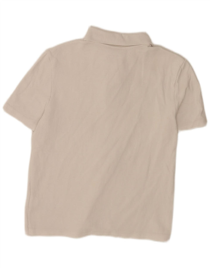 Tricou polo Lacoste pentru femei, cu ajustare normală, mărimea 40, bumbac alb mediu