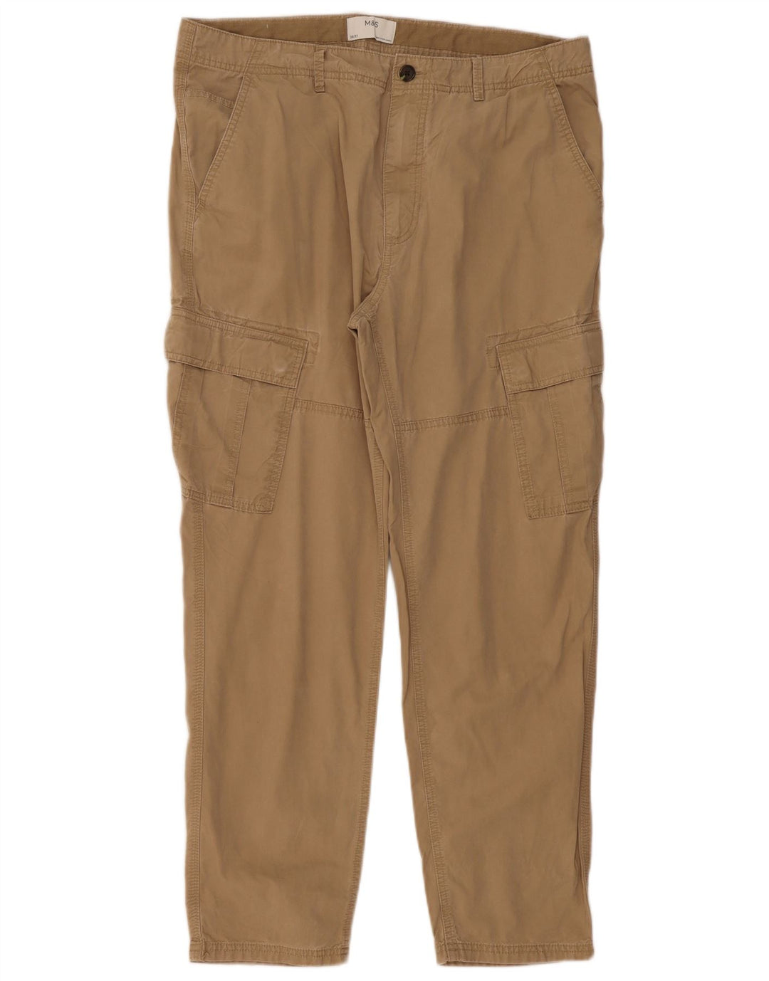 Pantaloni cargo obișnuiți pentru bărbați Marks & Spencer W38 L31 maro bumbac