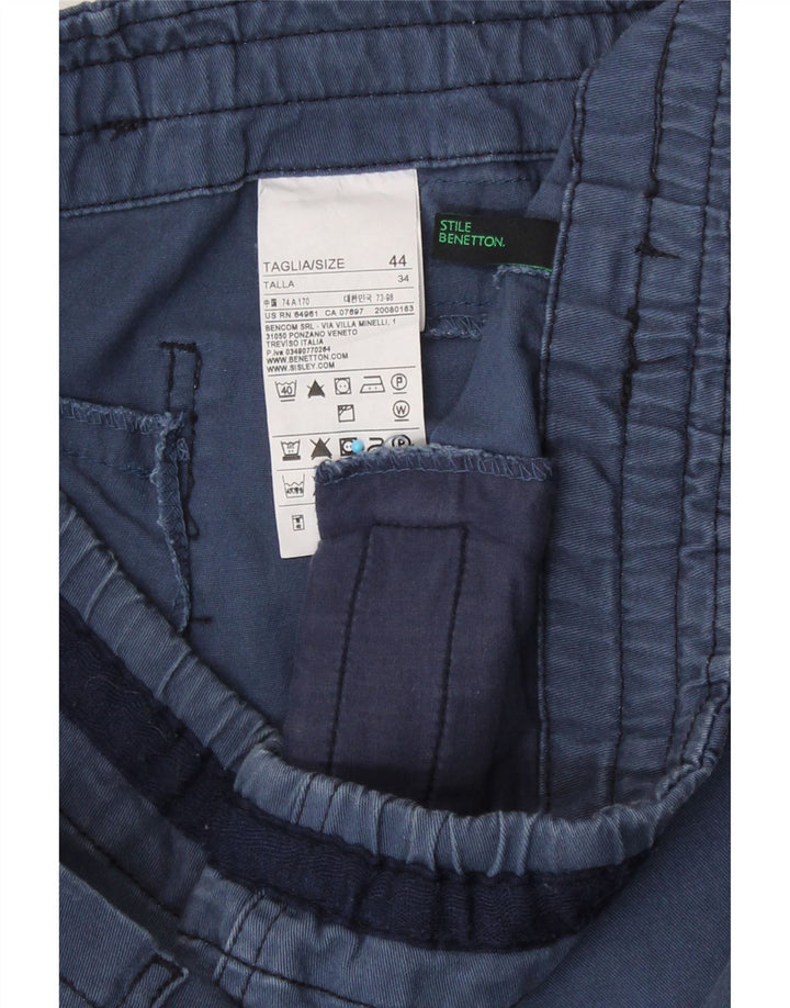 Fusta mini pentru femei Benetton IT 44 Medium W34 Bumbac bleumarin