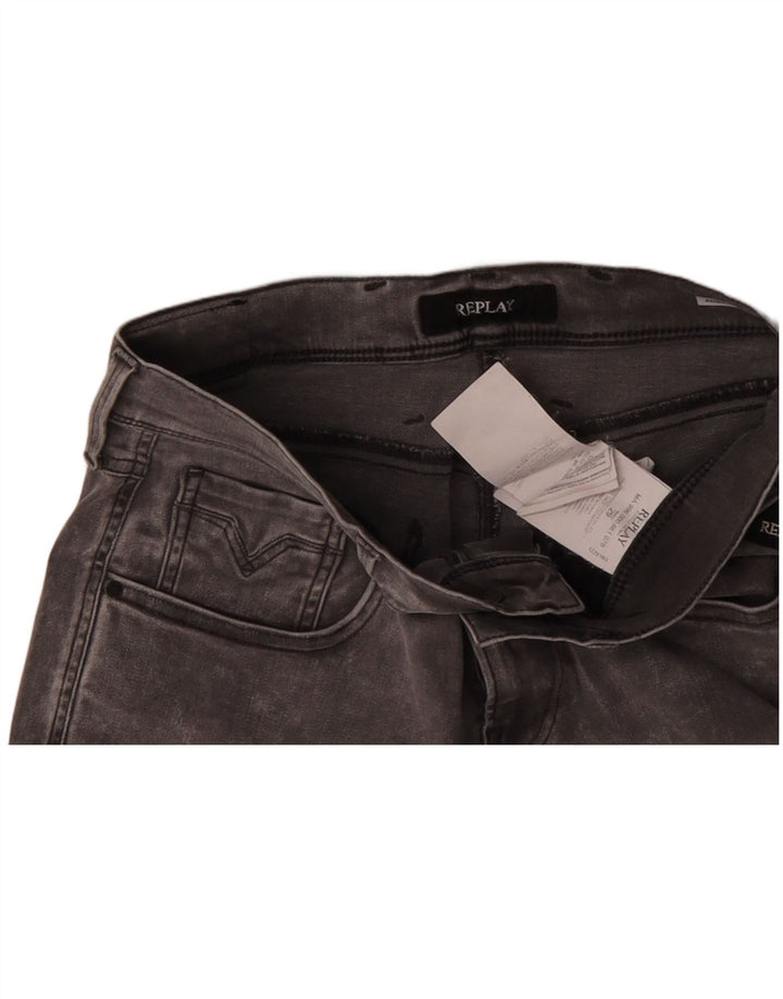 Pantaloni scurți Anbass denim pentru bărbați REPLAY W29 bumbac gri mediu