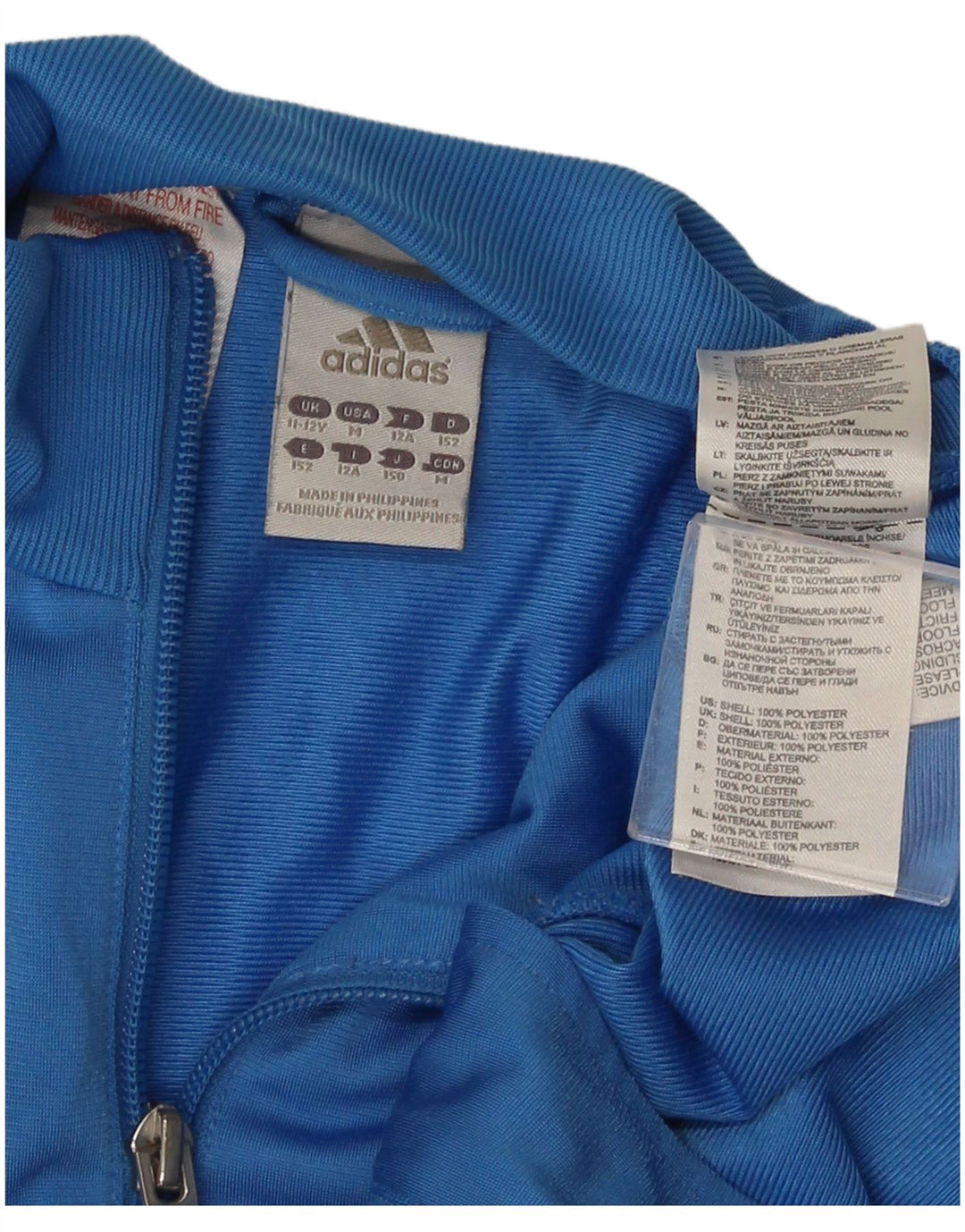 Jachetă de trening pentru băieți Adidas 11-12 ani, albastru, poliester
