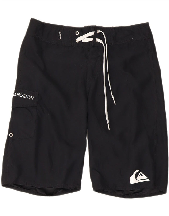 Pantaloni scurți de înot grafic Quiksilver pentru bărbați, poliester negru mic