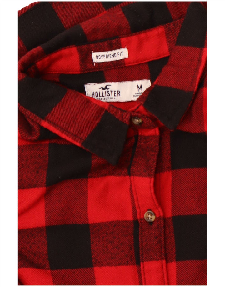 Cămașă de flanel pentru femei HOLLISTER Boyfriend Fit UK 14 Medium Red Gingham