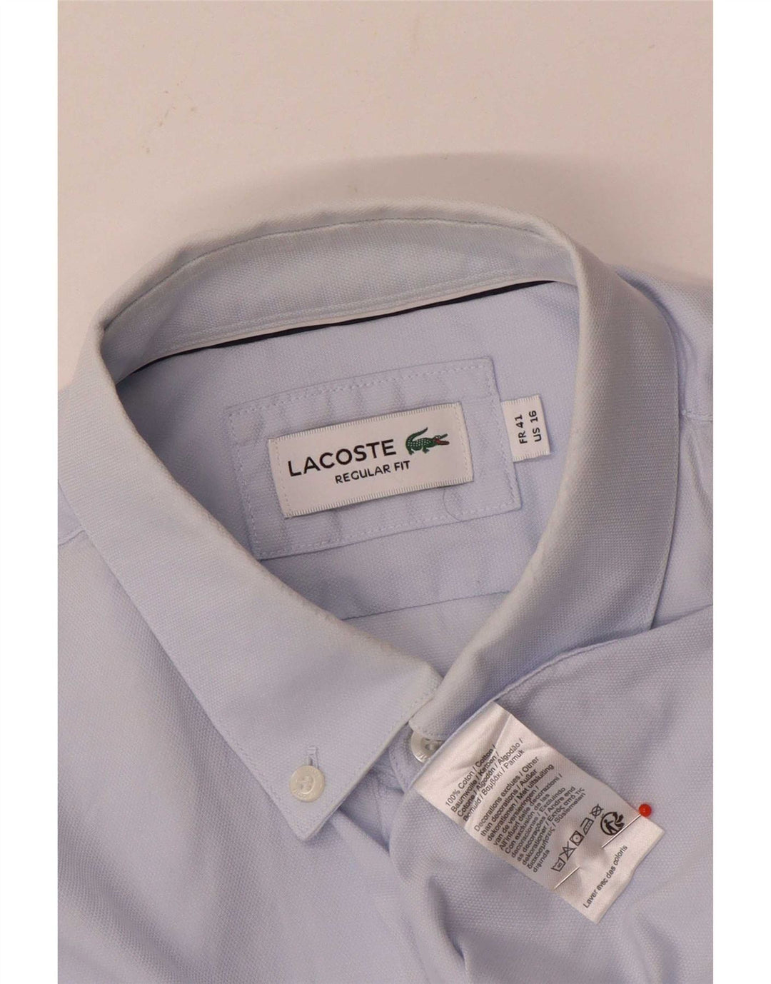 Cămașă pentru bărbați Lacoste Regular Fit Mărimea 41 16 Bumbac albastru mare