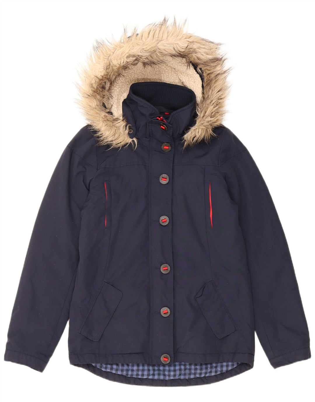Jachetă căptușită cu glugă pentru femei Fat Face UK 8 Small Navy Blue Marine